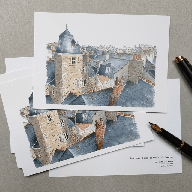 5 cartes - Un regard sur les toits de Quimper 
